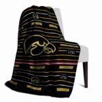 iowa hawkeyes striped pattern black blanket best selling