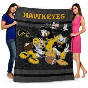 iowa hawkeyes three musketeers black blanket fashion forward