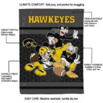 iowa hawkeyes three musketeers black blanket best selling