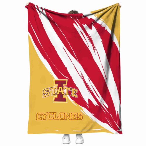 iowa state cyclones brushstrokes red white blanket best selling