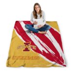 iowa state cyclones brushstrokes red white blanket best selling