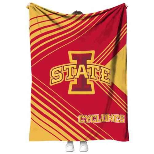 iowa state cyclones diagonal stripes red blanket best selling