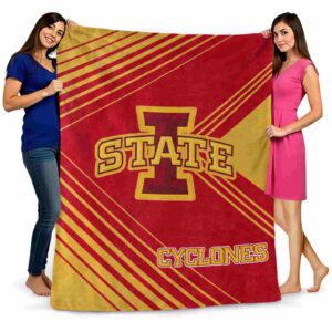 iowa state cyclones diagonal stripes red blanket fashion forward