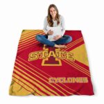 iowa state cyclones diagonal stripes red blanket best selling