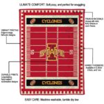 iowa state cyclones football field red blanket best selling
