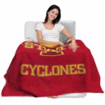 iowa state cyclones grunge texture red blanket best selling