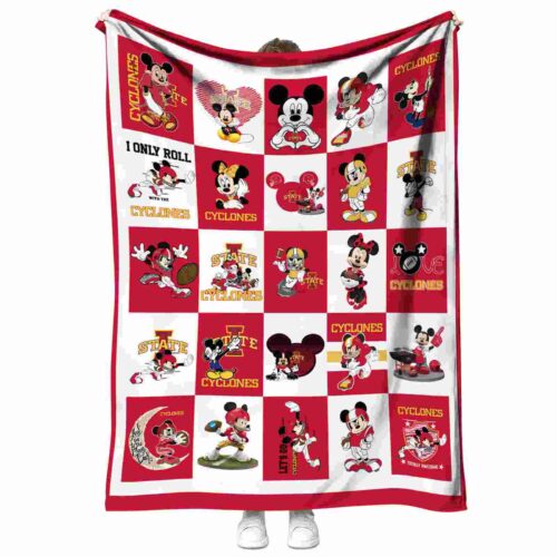 iowa state cyclones mickey minnie red white blanket best selling