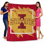iowa state cyclones splatter effect red blanket best selling