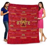 iowa state cyclones striped pattern red blanket best selling