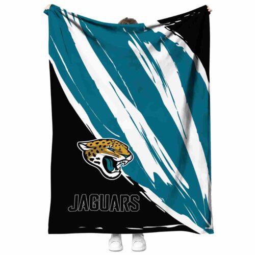 jacksonville jaguars brushstrokes teal white blanket best selling