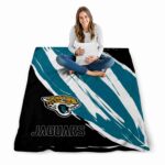 jacksonville jaguars brushstrokes teal white blanket high quality