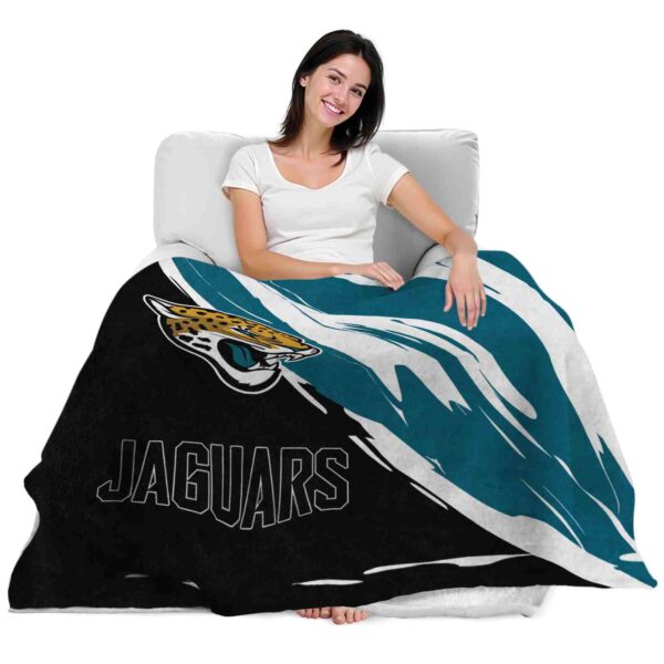 jacksonville jaguars brushstrokes teal white blanket latest model