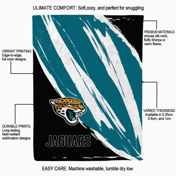 jacksonville jaguars brushstrokes teal white blanket new arrival