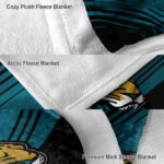 jacksonville jaguars diagonal stripes teal blanket premium grade