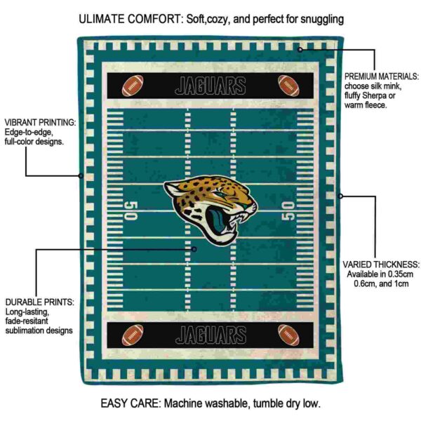 jacksonville jaguars football field teal blanket new arrival
