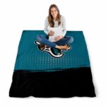 jacksonville jaguars gradient dots teal blanket high quality