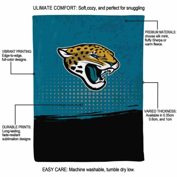 jacksonville jaguars gradient dots teal blanket new arrival