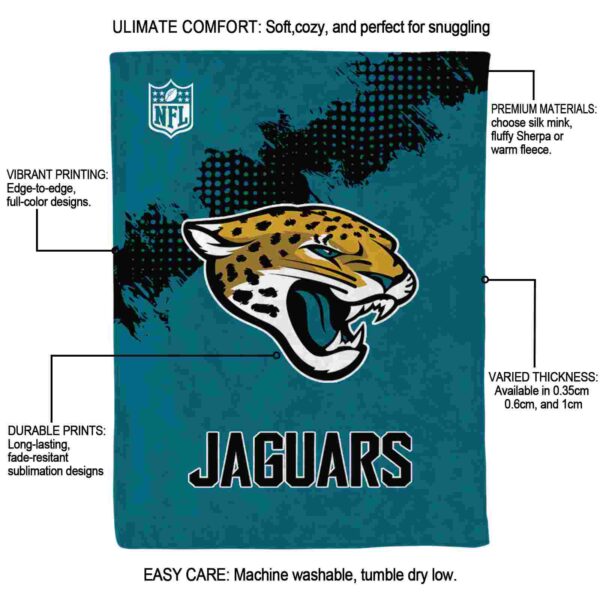 jacksonville jaguars grunge texture teal blanket new arrival