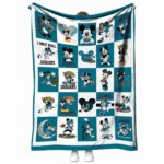 jacksonville jaguars mickey minnie teal white blanket best selling