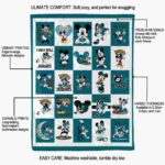 jacksonville jaguars mickey minnie teal white blanket new arrival