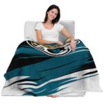 jacksonville jaguars paint streaks teal white blanket latest model