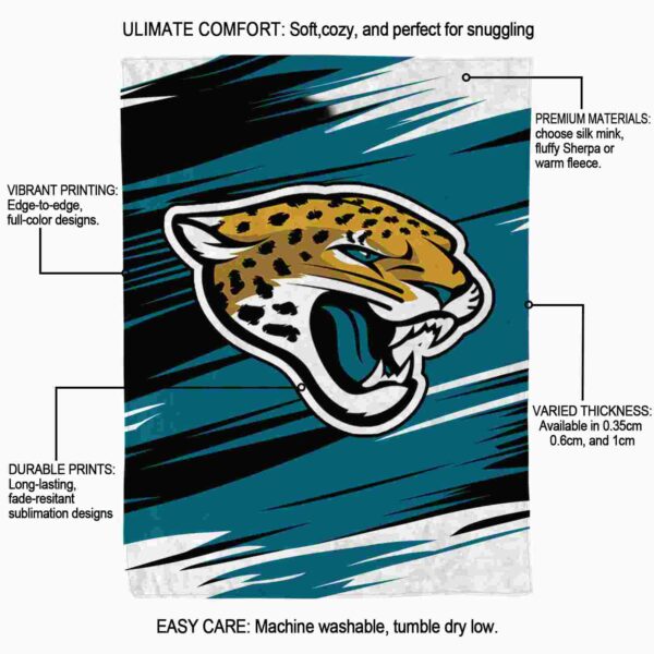 jacksonville jaguars paint streaks teal white blanket new arrival