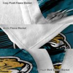 jacksonville jaguars paint streaks teal white blanket premium grade