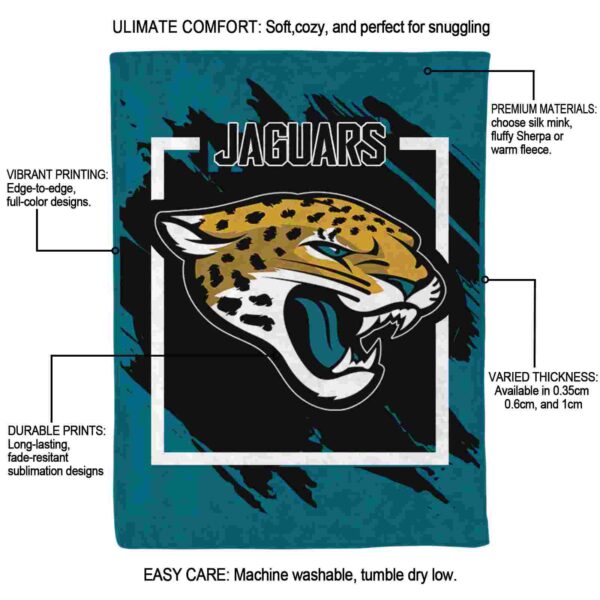 jacksonville jaguars splatter effect teal blanket new arrival