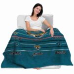 jacksonville jaguars striped pattern teal blanket latest model