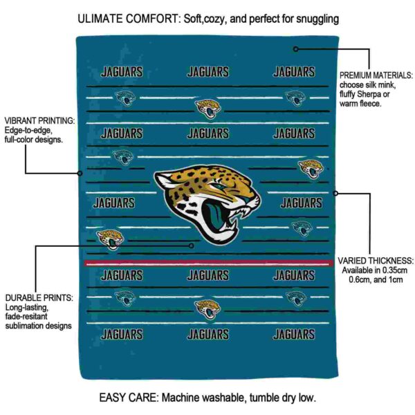 jacksonville jaguars striped pattern teal blanket new arrival