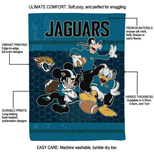 jacksonville jaguars three musketeers teal blanket new arrival