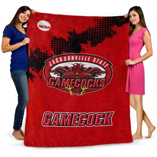 jacksonville state gamecocks grunge texture red blanket fashion forward