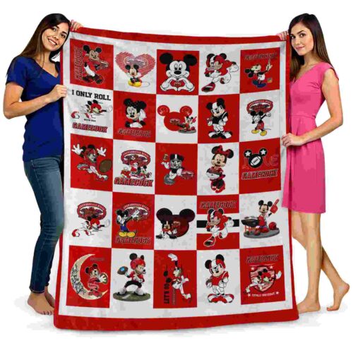 jacksonville state gamecocks mickey minnie red white blanket fashion forward