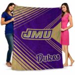 james madison dukes diagonal stripes purple blanket best selling