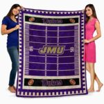 james madison dukes football field purple blanket best selling