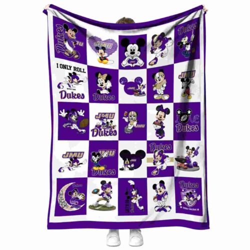 james madison dukes mickey minnie purple white blanket best selling