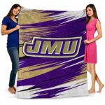 james madison dukes paint streaks purple white blanket best selling
