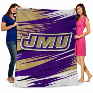james madison dukes paint streaks purple white blanket fashion forward