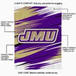 james madison dukes paint streaks purple white blanket best selling