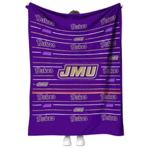 james madison dukes striped pattern purple blanket best selling