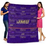 james madison dukes striped pattern purple blanket best selling