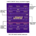 james madison dukes striped pattern purple blanket best selling