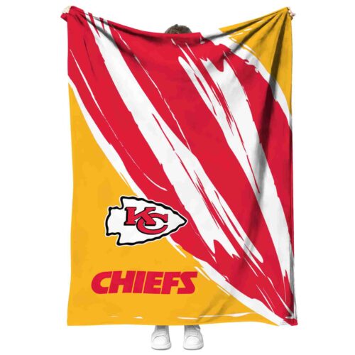 kansas city chiefs brushstrokes red white blanket best selling