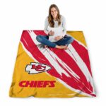 kansas city chiefs brushstrokes red white blanket high quality