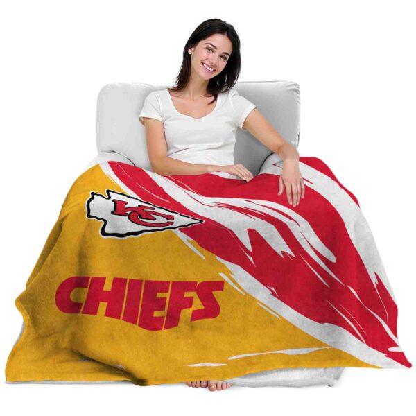kansas city chiefs brushstrokes red white blanket latest model