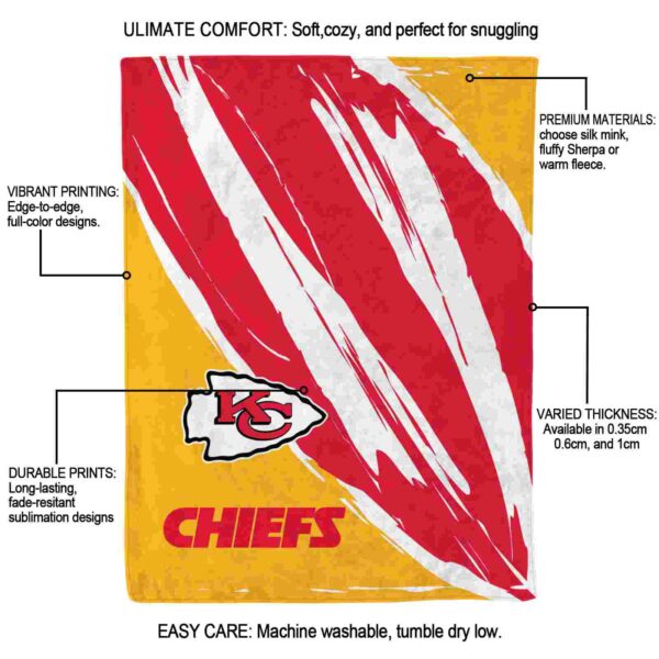 kansas city chiefs brushstrokes red white blanket new arrival