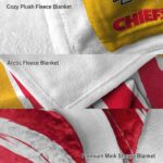 kansas city chiefs brushstrokes red white blanket premium grade