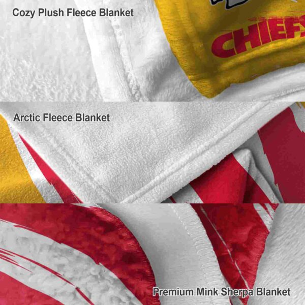 kansas city chiefs brushstrokes red white blanket premium grade