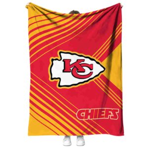 kansas city chiefs diagonal stripes red blanket best selling