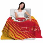 kansas city chiefs diagonal stripes red blanket latest model